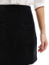 Nobody's Child Petite Tracey cord mini skirt with pocket detail in black