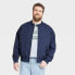 Фото #1 товара Men's Faux Suede Lightweight Bomber Jacket - Goodfellow & Co Blue S