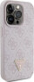 Guess Guess GUHCP15LP4TDPP iPhone 15 Pro 6.1" różowy/pink hardcase Leather 4G Triangle Strass