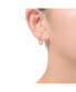 ფოტო #2 პროდუქტის Sterling Silver 14K Gold Plated Clear Cubic Zirconia Ribbed Open Hoop Post Earrings