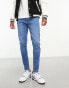 DTT stretch skinny fit jeans in mid blue