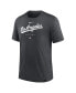 Фото #3 товара Men's Heather Charcoal Los Angeles Dodgers Authentic Collection Early Work Tri-Blend Performance T-shirt
