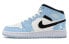 Фото #2 товара 【定制球鞋】 Jordan Air Jordan 1 Mid 雪花刺绣贴 中帮 复古篮球鞋 GS 白蓝黑 / Кроссовки Jordan Air Jordan 555112-401