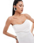 Фото #3 товара ASOS DESIGN bandeau mini dress with swirl diamante trim detail in white