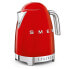 Фото #8 товара Электрический чайник Smeg KLF04RDEU - 1,7 л - 2400 Вт - Красный - Пластик - Нержавеющая сталь - Регулируемый термостат - Индикатор уровня воды
