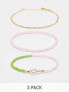 Фото #1 товара DesignB London pack of 3 beaded bracelets