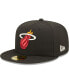 Фото #4 товара Men's Black Miami Heat 3x NBA Finals Champions Pop Sweat 59FIFTY Fitted Hat
