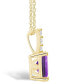 ფოტო #3 პროდუქტის Amethyst (1-5/8 Ct. T.W.) and Diamond Accent Pendant Necklace in 14K Yellow Gold