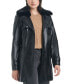 ფოტო #5 პროდუქტის Women's Faux-Leather Belted Trench Coat