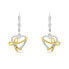 Lovers bicolor earrings Hearts with zircons EA983WY