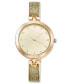 ფოტო #1 პროდუქტის Women's Gold-Tone Glitter Half Bangle Bracelet Watch 34mm, Created for Macy's