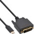 Фото #2 товара InLine USB Display Cable - USB-C male / DVI male (DP Alt Mode) - black - 1m