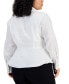 Фото #2 товара Plus Size Collared Long-Sleeve Wrap Top, Created for Macy's