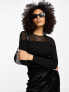 Фото #1 товара NA-KD long sleeve mesh detial top in black