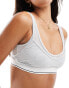 Weekday Layered Cotton Mesh Bra in grey