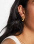 Фото #3 товара ASOS DESIGN 14k gold plated earrings with molten stud design