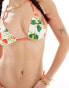 Фото #4 товара Motel pami contrast bind blooming strawberry print triangle bikini top in multi