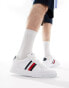 Фото #8 товара Tommy Hilfiger supercup stripe leather trainers in white