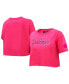 ფოტო #1 პროდუქტის Women's Pink New York Yankees Triple Pink Boxy Cropped T-Shirt