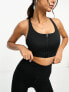 ASOS 4505 Icon zip front high support sports bra in black