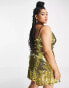 Фото #2 товара Extro & Vert Plus cowl front mini dress in gold sequin