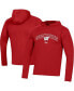 Men's Red Wisconsin Badgers 2023 Sideline Tech Hooded Raglan Long Sleeve T-shirt