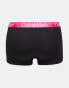 Calvin Klein 3-pack trunks with coloured waistband in black