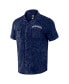 Men's Darius Rucker Collection by Navy Distressed Milwaukee Brewers Denim Team Color Button-Up Shirt Синий, S - фото #2