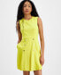 Petite Button-Trim Fit & Flare Dress Lemonade///, 10p - фото #1