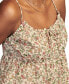 Фото #4 товара Women's Floral-Print Tie-Front Swing Camisole