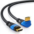 deleyCON 0,5m HDMI 90° Grad Winkel Kabel - Kompatibel zu HDMI 2.0/1.4 - UHD 4K HDR 3D 1080p 2160p ARC - Schwarz