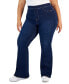 Фото #1 товара Trendy Plus Size Curvy Pull-On Flare-Leg Jeans