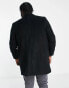 Another Influence Plus wool mix overcoat in black