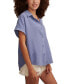 Фото #3 товара Women's Linen Short-Sleeve Button-Down Shirt