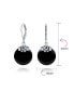 Western Style Filigree Lever Back s Black Natural Onyx Flat Round Circle Disc Dangle Drops Earrings For Women Sterling Silver Черный - фото #4