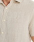 Фото #3 товара Men's Classic-Fit Solid Linen Short-Sleeve Shirt