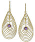 Фото #4 товара Garnet Bezel Spiral Drop Earrings (2 ct. t.w.) in 14k Gold-Plated Sterling Silver (Also in Amethyst)