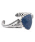 Фото #1 товара Sterling Silver Blue Denim Lapis Gemstone Arrowhead Cuff Bracelet Size S - L