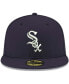 Men's Navy Chicago White Sox Logo White 59FIFTY Fitted Hat 7 1/4 - фото #3