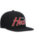 Men's Black Miami Heat Hardwood Classics Script 2.0 Snapback Hat