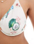 ASOS DESIGN Fuller Bust underwired bikini top in postcard print Postkartendruck, EU 75 E - фото #4