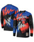 Фото #1 товара Men's Blue New York Knicks Hardwood Classics Hyper Hoops Moto Sublimated Long Sleeve T-shirt