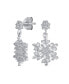 Фото #1 товара Holiday Party Flower Christmas Frozen Winter Cubic Zirconia CZ Large Snowflake Dangle Stud Earrings For Women Teen .925 Sterling Silver