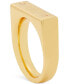 Gold-Tone Pavé Logo Bar Ring