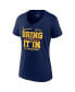 ფოტო #3 პროდუქტის Women's Navy Denver Nuggets 2023 NBA Finals Champions Half Court Hometown Originals Plus Size V-Neck T-shirt