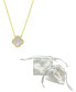 14K Gold-Plated Crystal Halo White Mother-of-Pearl Clover Necklace