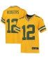 Big Boys Aaron Rodgers Gold Green Bay Packers Inverted Team Game Jersey
