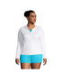 Фото #7 товара Plus Size Hooded Full Zip Long Sleeve Rash Guard UPF 50 Cover-up