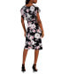 Фото #2 товара Petite Floral-Print Chiffon Overlay Midi Dress