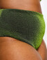 ASOS DESIGN Curve mix and match glitter high waist bikini bottom in green